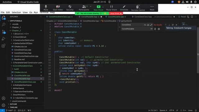 9. Const Variables, Static Variables, Mutable Variable in CPP Class смотреть онлайн