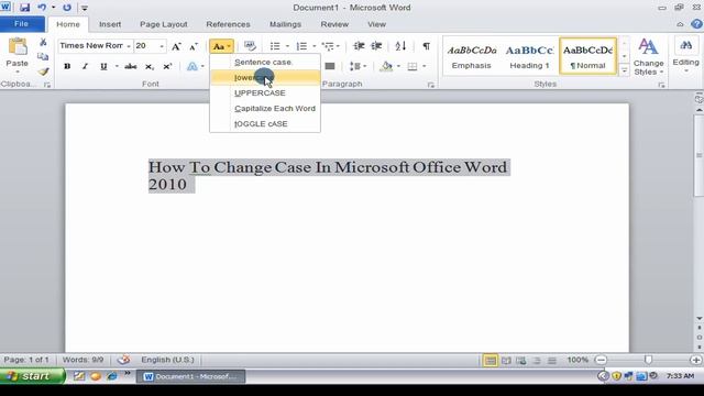 How to Change Letter Case or Capital Letter in Small letter in Microsoft Office Word 2010 смотреть онлайн