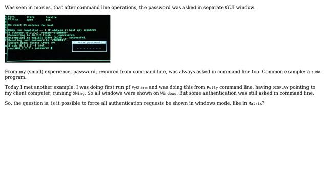 Unix & Linux: Ask password in window mode after sudo or other command line operations? смотреть онлайн