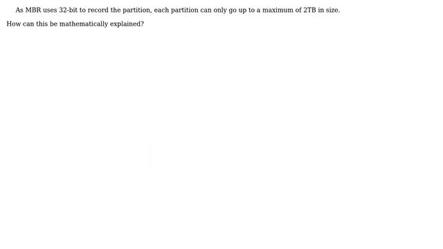 Unix & Linux: Why is there a limitation on hard disk size in MBR partitioning? смотреть онлайн