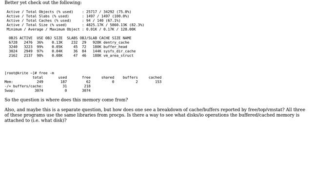 What Kernel Structure Represents Memory For Tmpfs And Cached/buffer Reported By Free/top/vmstat?