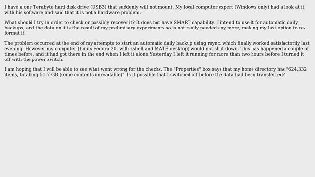 Unix & Linux: How to I check or recover a hard disk drive that will not mount? смотреть онлайн