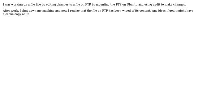 Ubuntu: Cache of a file editing by gedit on a mounted FTP? смотреть онлайн