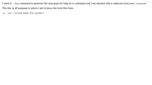 Ubuntu: What is dummy filesystem? смотреть онлайн