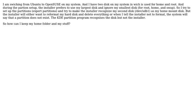 Unix & Linux: How can I keep a already existing home folder in SUSE? смотреть онлайн