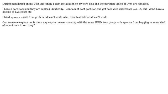 Unix & Linux: Recovery data from LVM rewritten partition tables смотреть онлайн