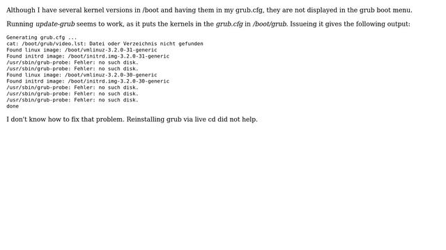 Ubuntu: Grub not showing installed kernels смотреть онлайн