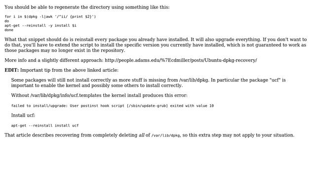 DevOps & SysAdmins: Debian removed /var/lib/dpkg/info/, is there a way to save the system? смотреть онлайн