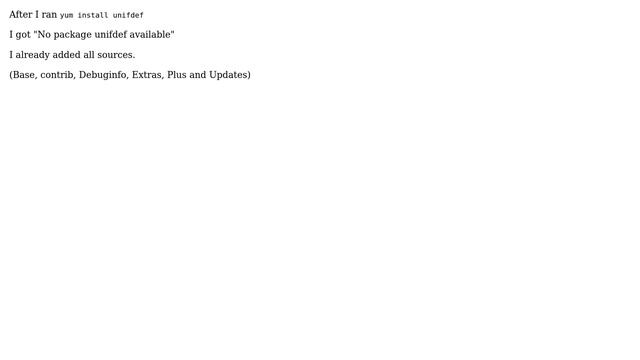 Unix & Linux: I cannot install "unifdef" on CentOS 6 смотреть онлайн