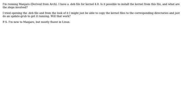 Unix & Linux: Install kernel .deb file without using dpkg смотреть онлайн