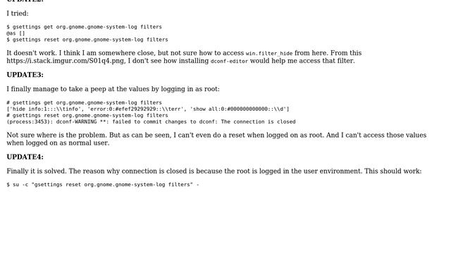 Unix & Linux: Unable to launch Gnome System Log Viewer after setting filters смотреть онлайн