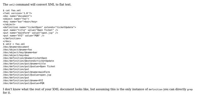 Unix & Linux: Use Unix tools to look for a definition block in an XML. (3 Solutions!!) смотреть онлайн