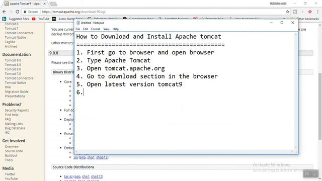 How To Download and Install Apache Tomcat Server in windows 10 смотреть онлайн