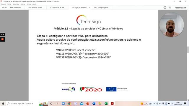 Apresentação 2 3 Ligação ao servidor VNC Linux e Windows смотреть онлайн