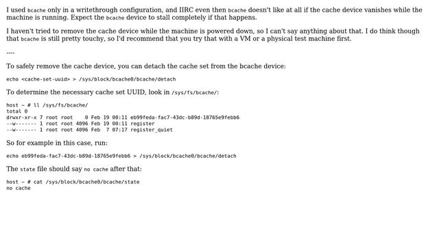 Unix & Linux: How do I remove the cache device from bcache? (3 Solutions!!) смотреть онлайн