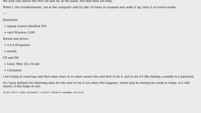 Unix & Linux: WiFi sometimes does not work after wake up from suspend смотреть онлайн