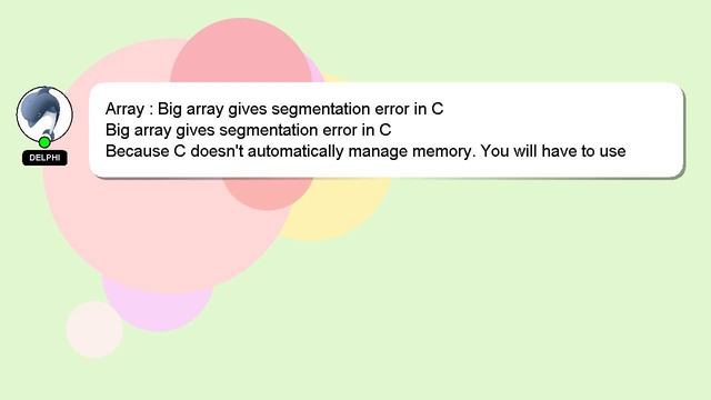 Array : Big array gives segmentation error in C смотреть онлайн