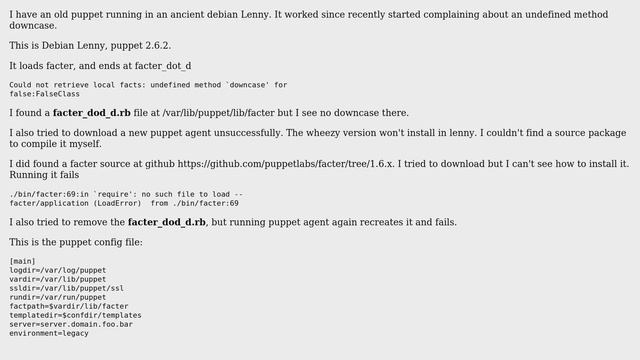 undefined method `downcase' for false:FalseClass at puppet agent смотреть онлайн