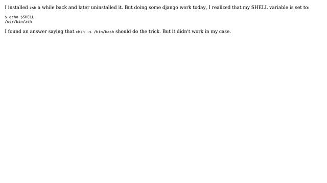 How to change the value of $SHELL variable? смотреть онлайн