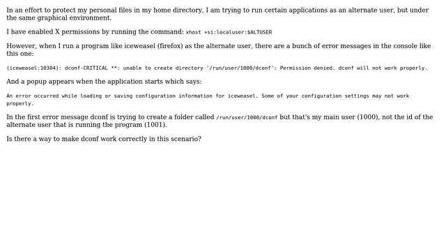 Unix & Linux: dconf fails when running X application from alternate user смотреть онлайн