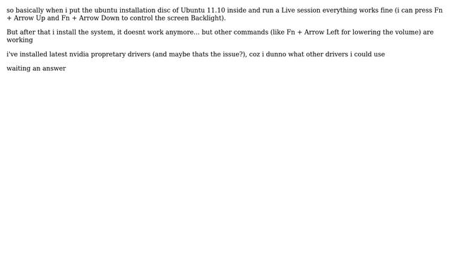 Ubuntu: Backlight keyboard commands working on live CD but not on installed ubuntu смотреть онлайн