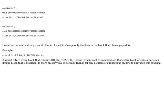 Linux Shell script to change grep for a string, then comment out 2 lines above and 1 below the... смотреть онлайн