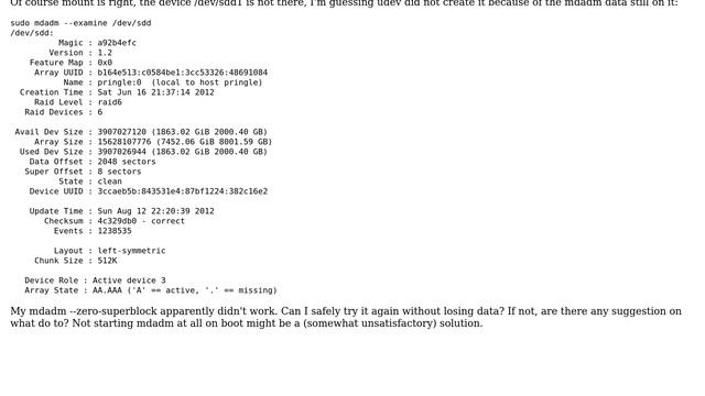 DevOps & SysAdmins: mdadm superblock hiding/shadowing partition смотреть онлайн