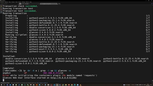 Установка Docker в Fedora Server 39 смотреть онлайн