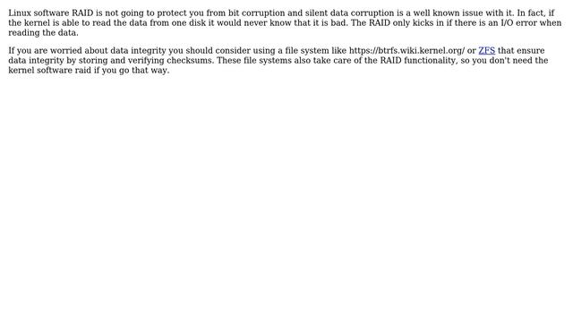 DevOps & SysAdmins: Linux mdadm software RAID 6 - does it support bit corruption recovery? смотреть онлайн