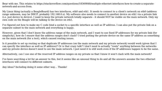 Is it possible to have a Linux box with 2 Ethernet adapters, connected to 2 networks with same... смотреть онлайн
