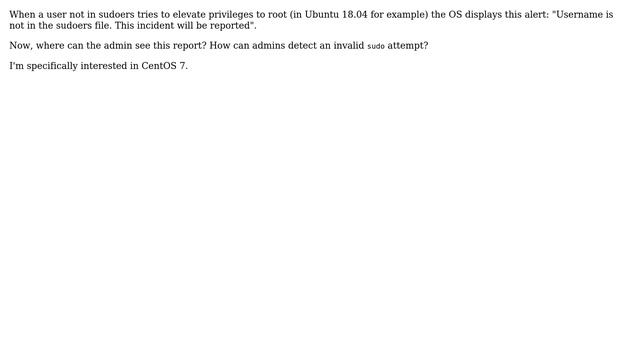 Unix & Linux: Username is not in the sudoers file. This incident will be reported - WHERE/HOW? смотреть онлайн
