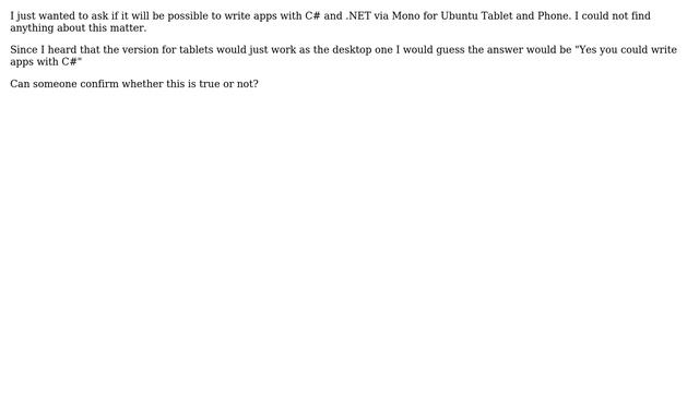 Ubuntu: Can I write apps for Ubuntu phones and tablets with Mono? смотреть онлайн