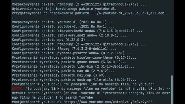 Pobieranie filmów z YouTube przez terminal Debian 11 смотреть онлайн