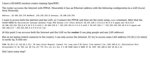 set route on OpenWRT for PPPoE and LAN смотреть онлайн
