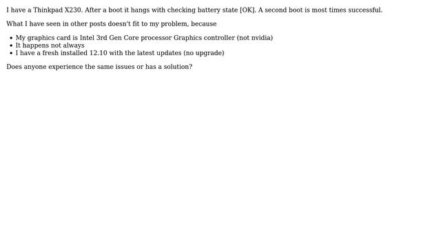 Ubuntu: Ubuntu 12.10 hangs on checking battery state смотреть онлайн