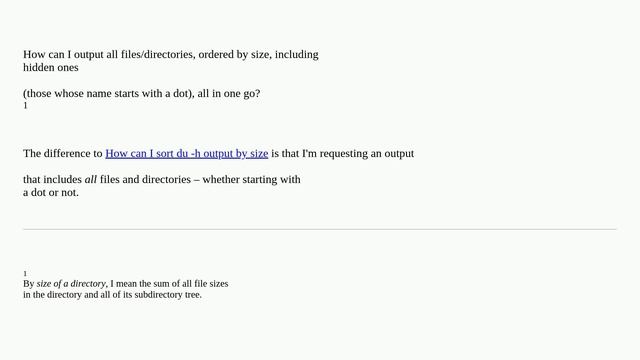 How to output all files/folders ordered by size, including hidden ones смотреть онлайн