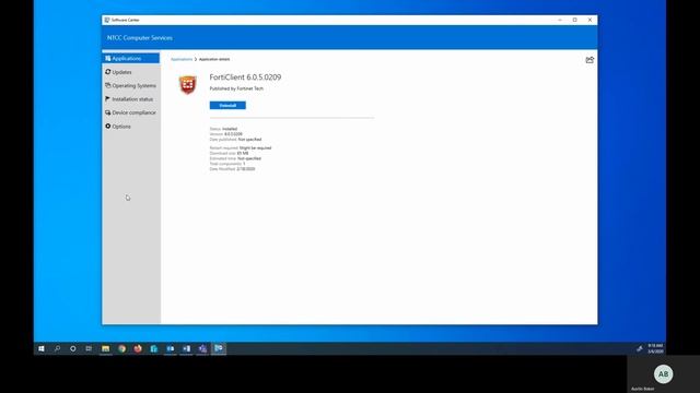 Win10 FortiClient form Software Center смотреть онлайн