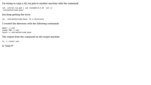sh: .ssh/authorized_keys: Is a directory? смотреть онлайн
