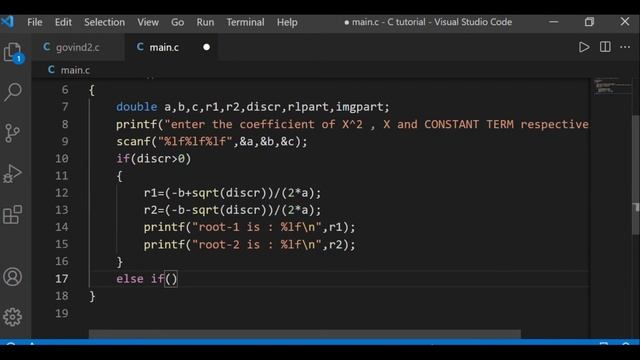 C Program to find the roots of quadratic equation |C programming| quadratic equation | Govind Gupta смотреть онлайн