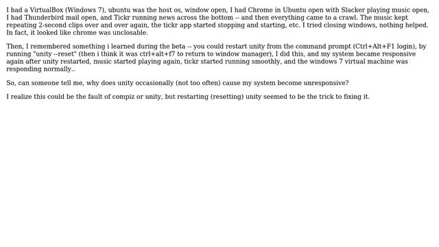 Ubuntu: Why does unity occasionally cause system to stop responding? смотреть онлайн