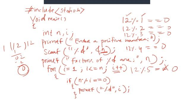 PROGRAMMING USING C CLASS-123 (WAP in C to find the factors of a number) смотреть онлайн