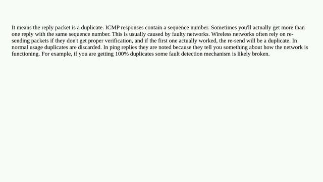 Unix: What could DUP mean when using ping? смотреть онлайн