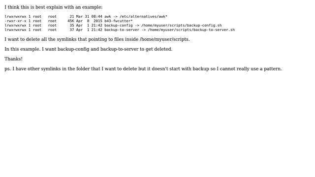 Unix & Linux: How do I delete symlinks that's pointing to files in a certain folder? смотреть онлайн