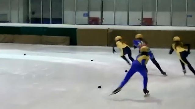 Кромидо, Бочарова, хиты 2, 500 м - ЧУ среди юниоров по шорт-треку 11-13.12.2013, девушки,