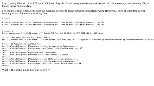 Ubuntu: Network connection problems on Ubuntu 10.04 LTS server? смотреть онлайн