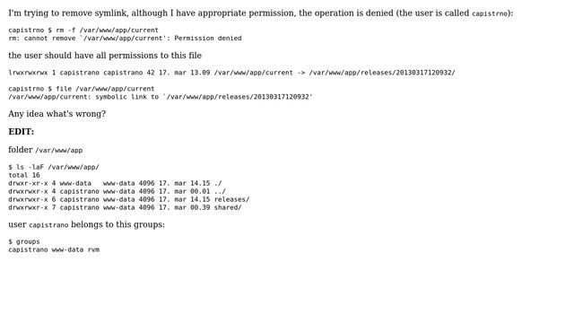 User can't remove symlink which owns (3 Solutions!!) смотреть онлайн