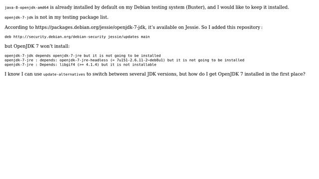 Unix & Linux: Using apt, how to install JDK 7 when JDK 8 is already installed? смотреть онлайн