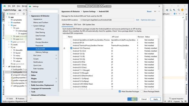 How to update API level in android studio | How to install Android API 33 in Android Studio смотреть онлайн