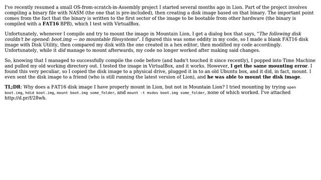 Apple: FAT16 disk refuses to mount in Mountain Lion смотреть онлайн