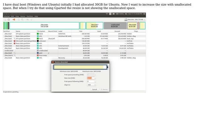 Ubuntu: Gparted Unable to Resize смотреть онлайн